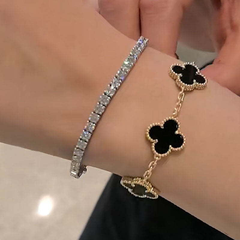 Four-leaf Clover Five-flower Bracelet Shineofdiamond