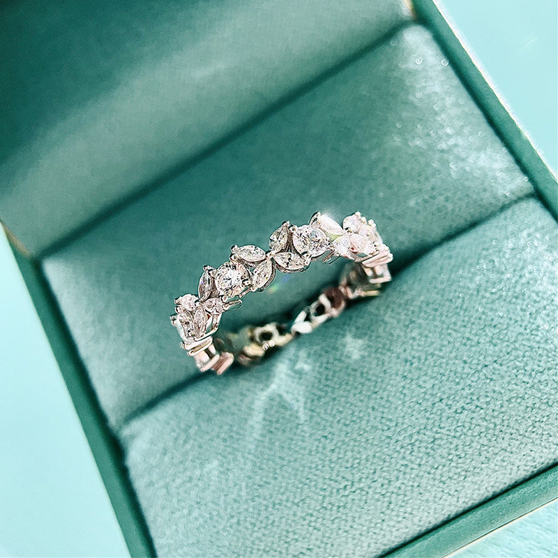 Dainty Butterfly Design Sterling Silver Wedding Band Shineofdiamond