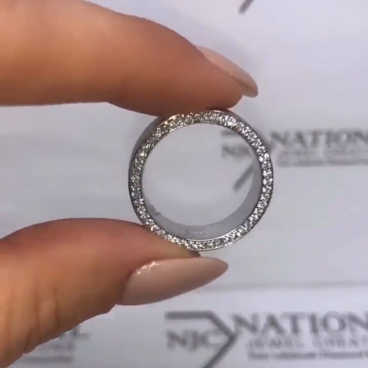 Men Handmade Eternity Wedding Band with Full Eternity Gemstone Sides Shineofdiamond