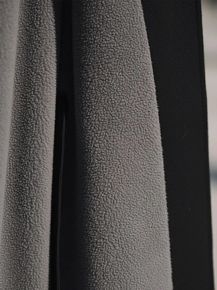 Black Wool with Wide Faux Fur Collar - Women's Wool Coat CASA LARO