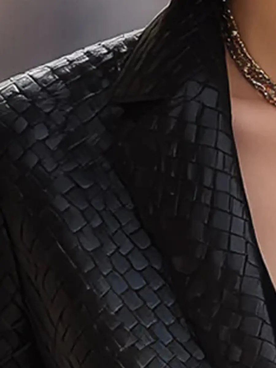 Black Woven Leather Tailored Fit - Blazer CASA LARO