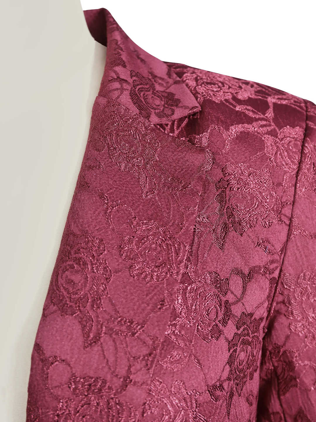 Burgundy Floral Jacquard Single-Breasted Tailored - Blazer CASA LARO
