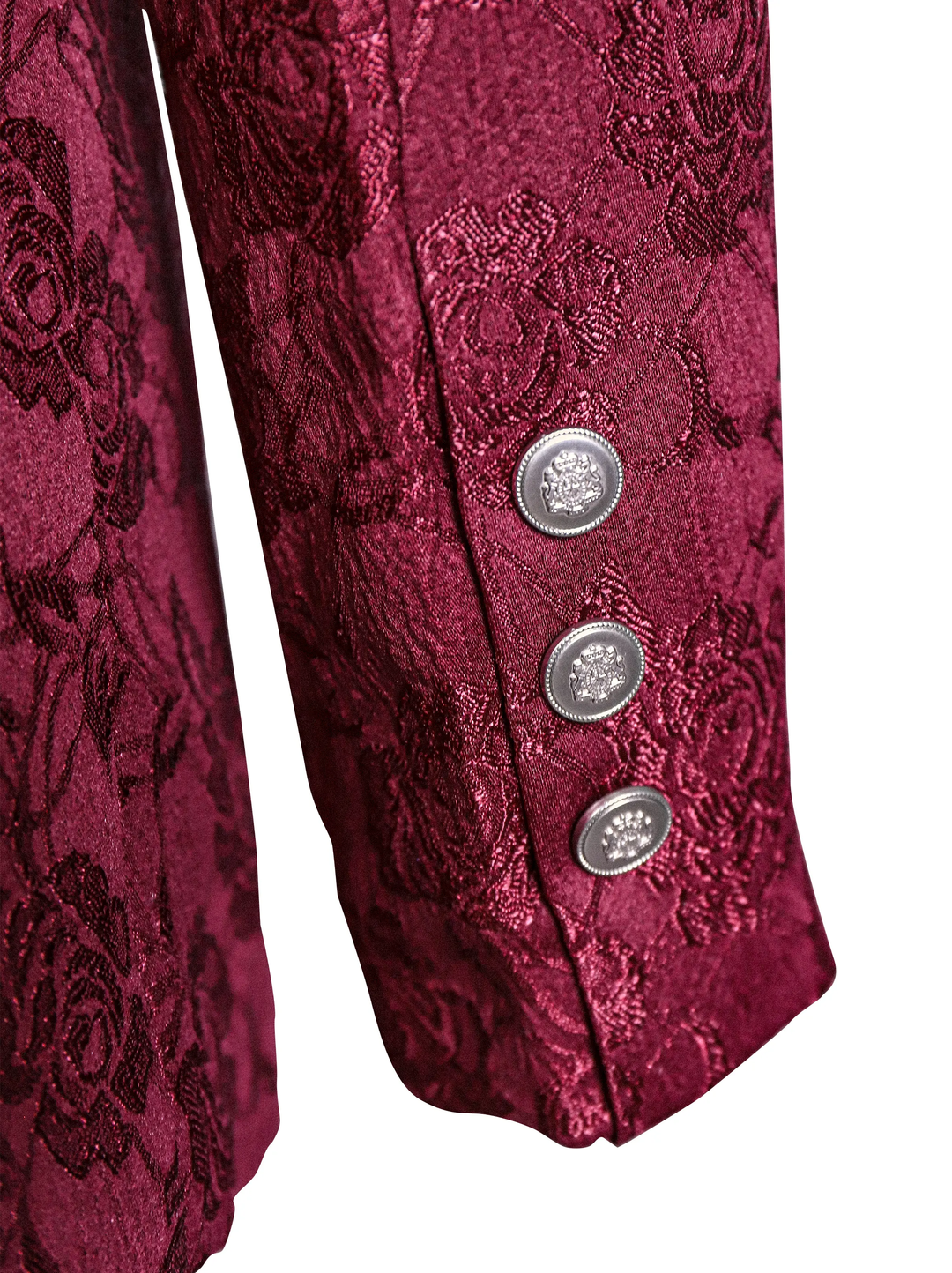 Burgundy Floral Jacquard Single-Breasted Tailored - Blazer CASA LARO