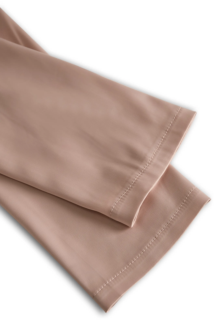 Champagne Satin Square Neck Long Sleeve - Mini Dress CASA LARO