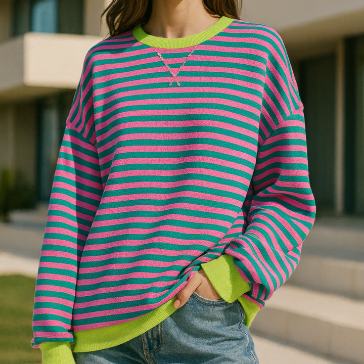Dahlia - Striped Cotton Sweater CASA LARO WOMEN