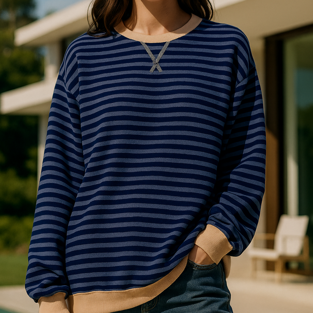 Dahlia - Striped Cotton Sweater CASA LARO WOMEN