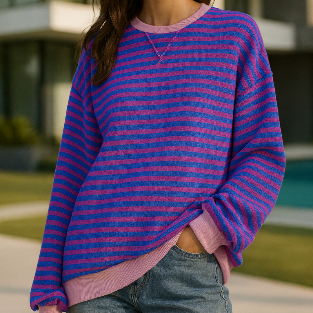 Dahlia - Striped Cotton Sweater CASA LARO WOMEN
