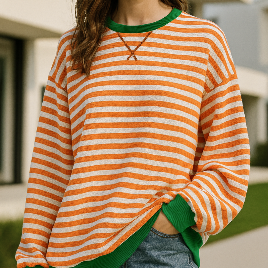 Dahlia - Striped Cotton Sweater CASA LARO WOMEN