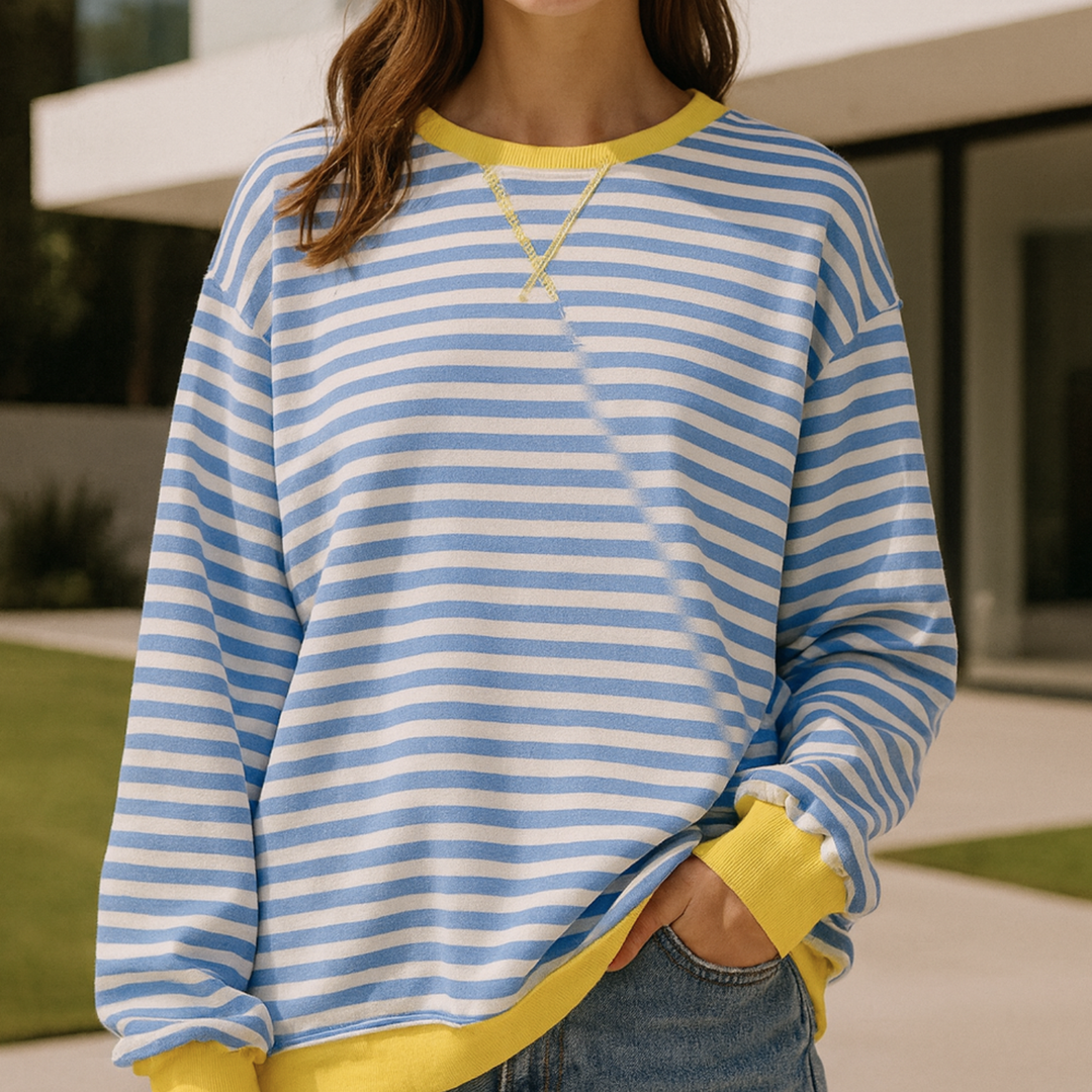 Dahlia - Striped Cotton Sweater CASA LARO WOMEN