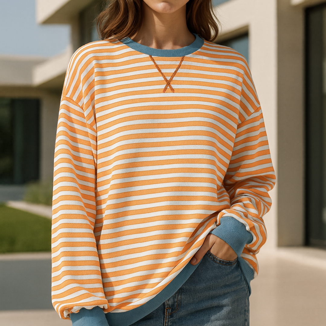 Dahlia - Striped Cotton Sweater CASA LARO WOMEN