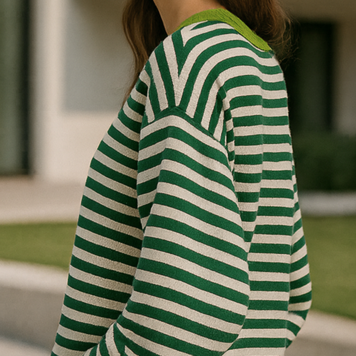 Dahlia - Striped Cotton Sweater CASA LARO WOMEN
