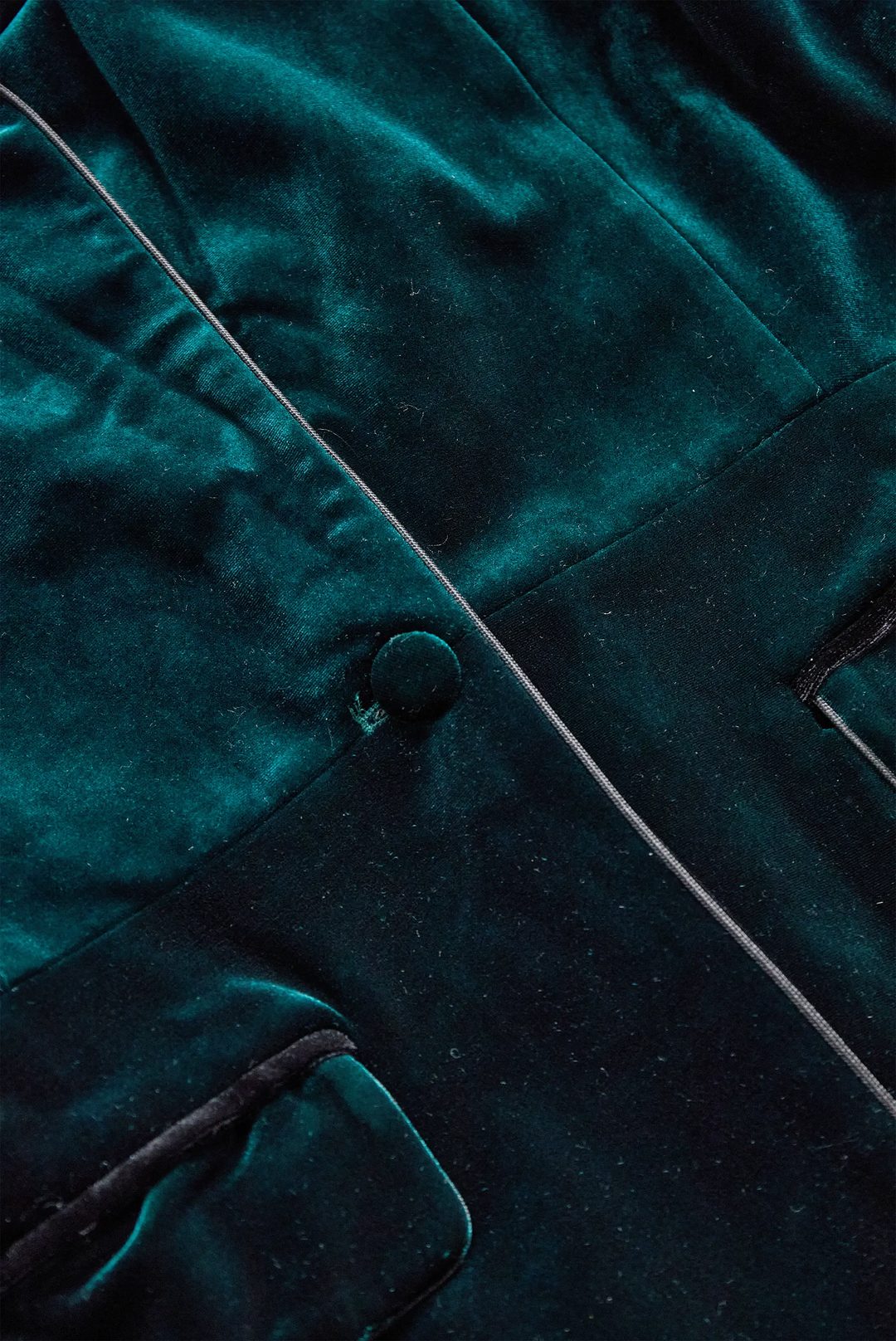 Emerald Velvet with Satin Lapels & Rose Embroidery - Blazer CASA LARO