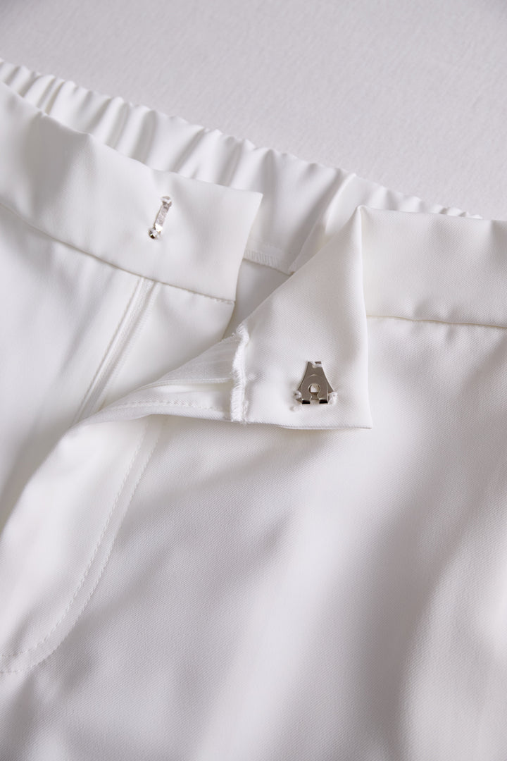 Elegant White High-Waisted Trousers HWT