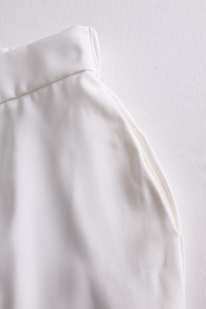 Elegant White High-Waisted Trousers HWT