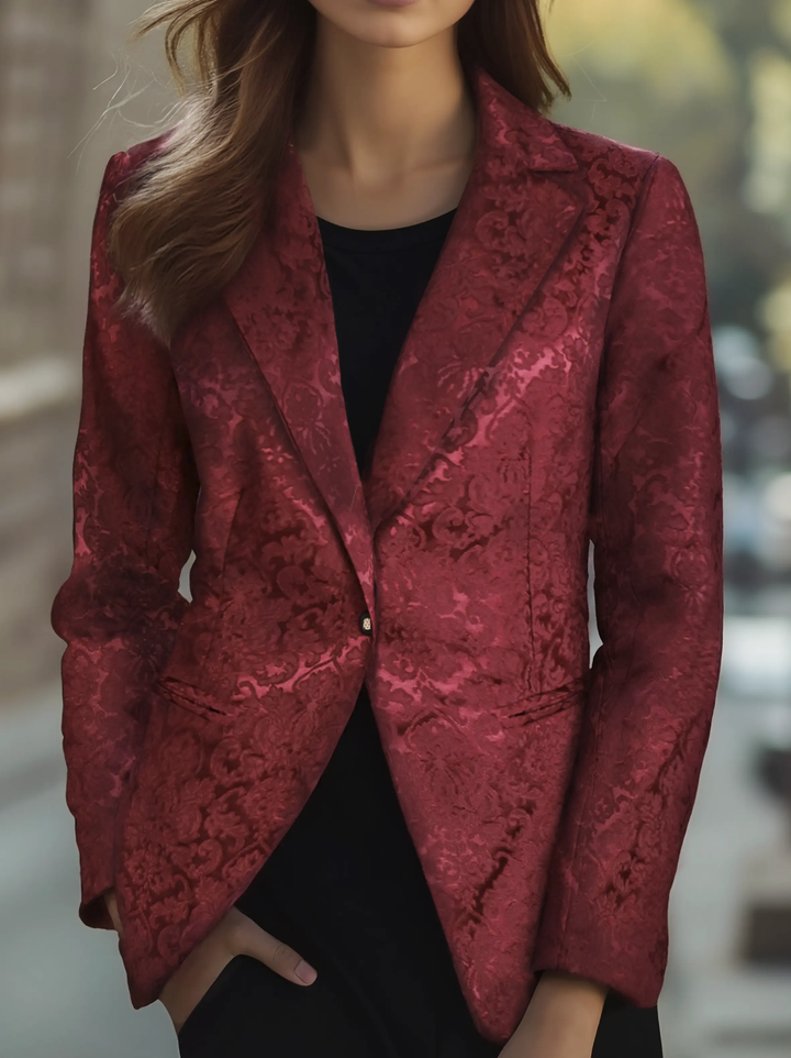 Noble Burgundy Jacquard Satin Tailored Fit - Blazer CASA LARO