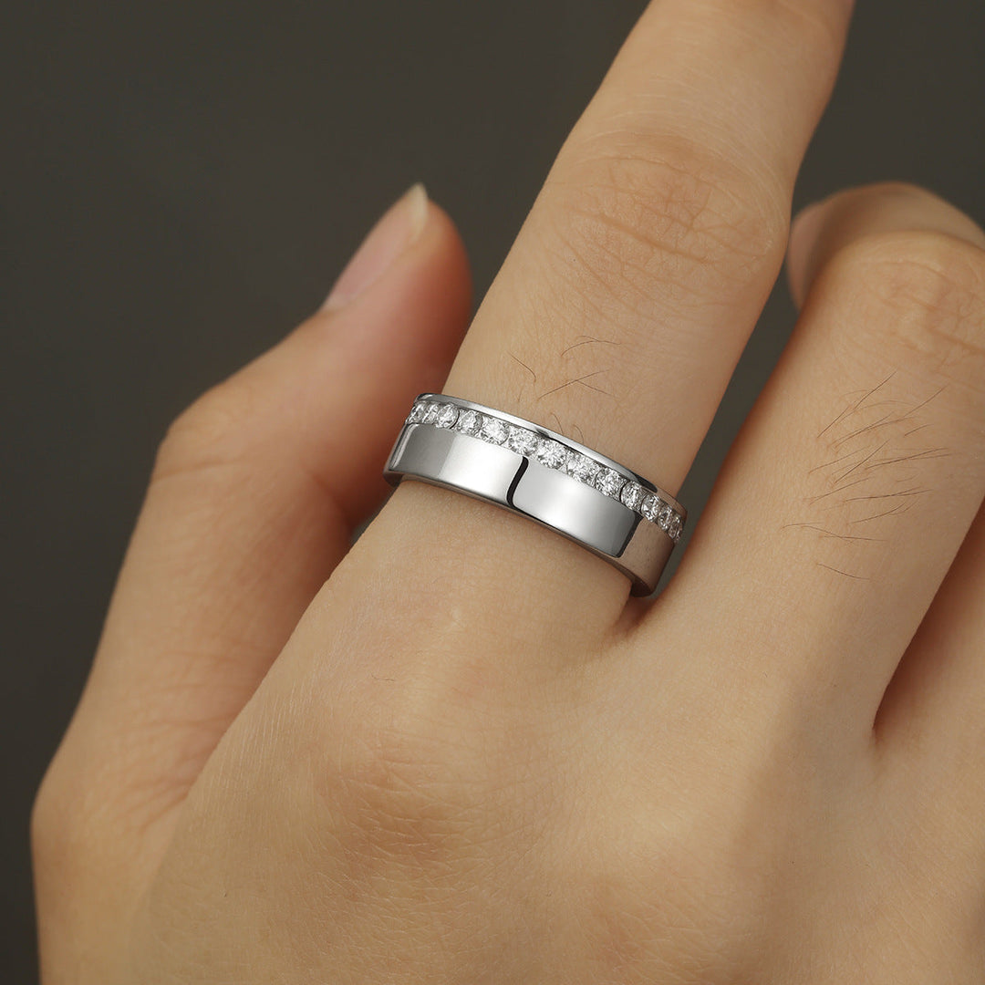 Men and Women's Moissanite Eternity Wedding Band with Channel Setting shine of diamond