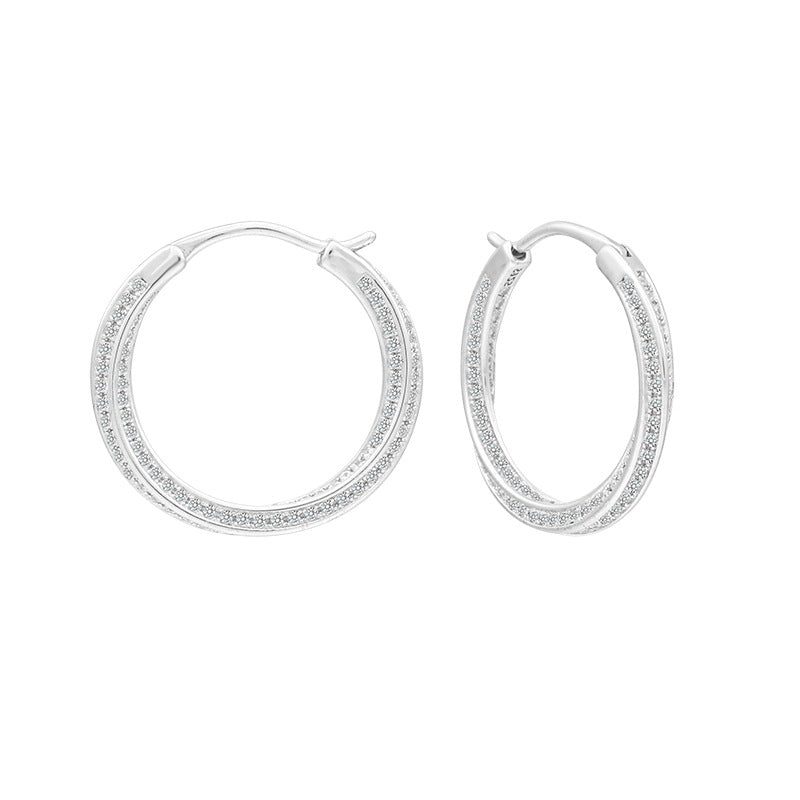Twist Sterling Silver Hoop Earrings Shineofidamond