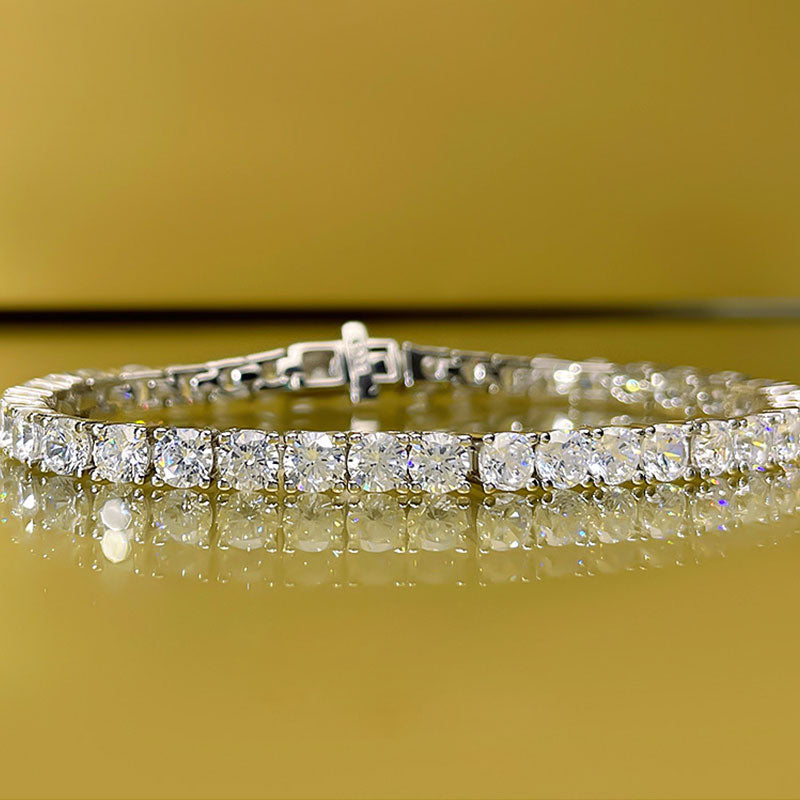 Exquisite Round Cut 925 Sterling Silver Tennis Bracelet Shineofdiamond