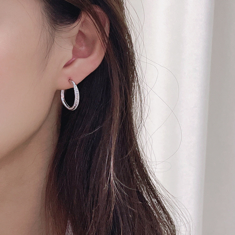 Twist Sterling Silver Hoop Earrings Shineofidamond