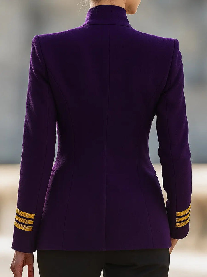 Purple Double-Breasted Military-Inspired Tailored Fit - Blazer CASA LARO