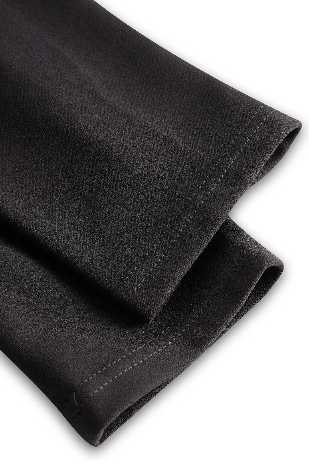 Sleek Black Belted Mandarin Collar Sheath - Midi Dress CASA LARO