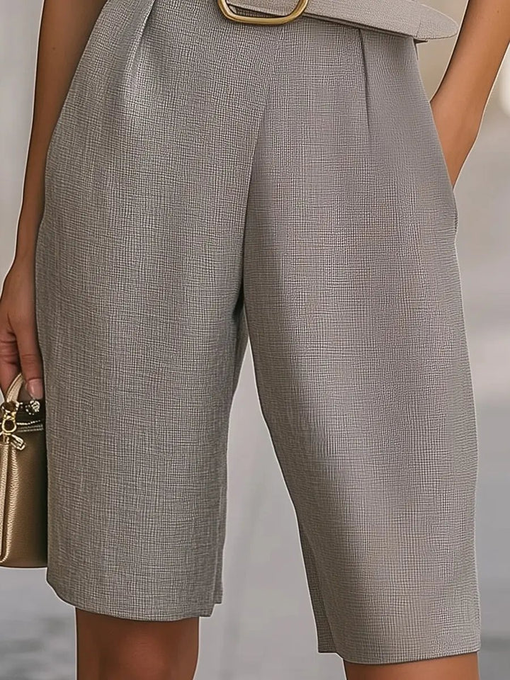 Sophisticated Women's Solid Belted Sleeveless - Romper CASA LARO