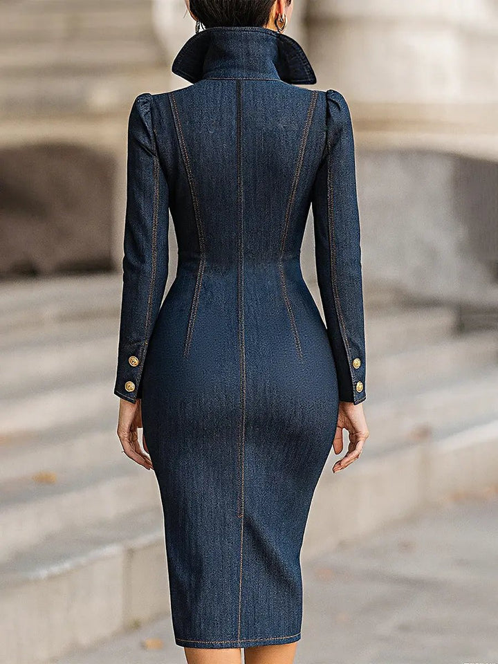 Structured Double-Breasted Tailored Denim - Midi Dress CASA LARO