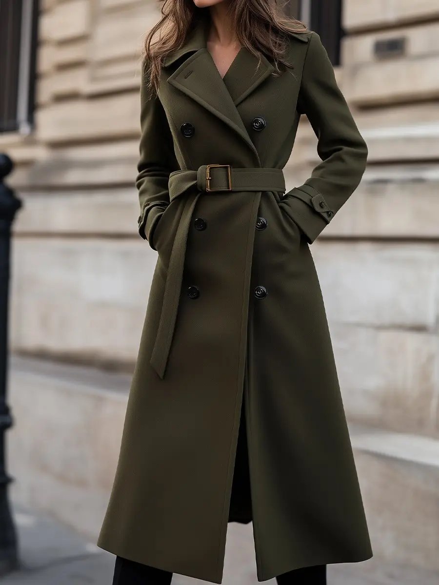 Tailored Olive Green Wool, Classic Winter Style - Wool Coat CASA LARO