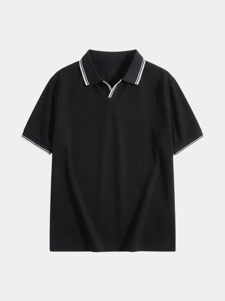 Timeless Black V-Neck Polo - Casa  Laro CASA LARO