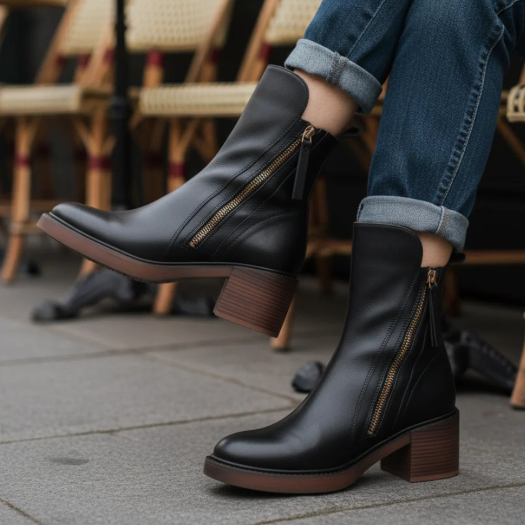 Val - Elegant Black Leather Boots CASA LARO