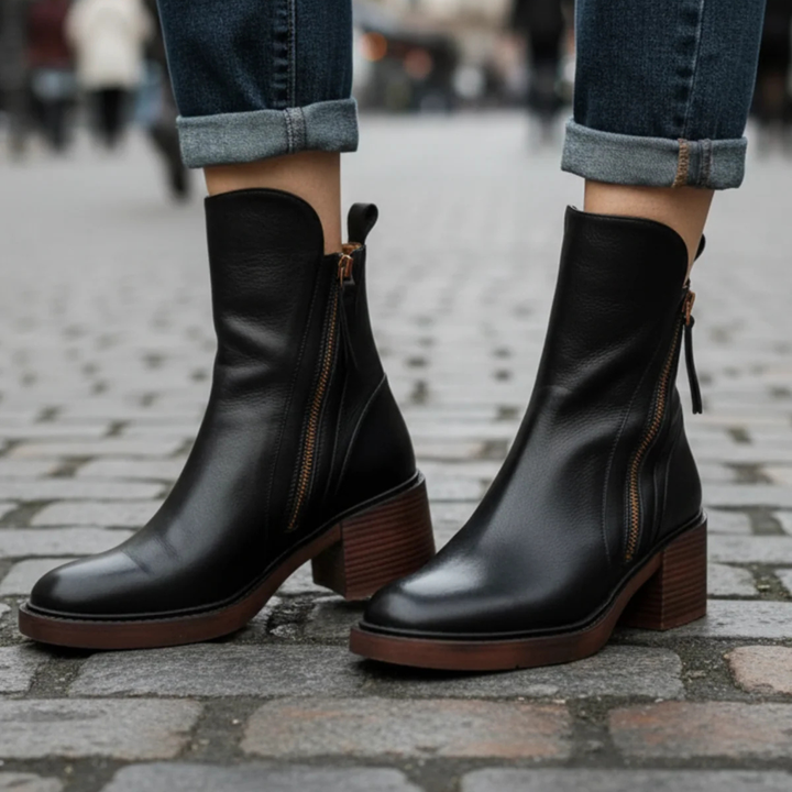 Val - Elegant Black Leather Boots CASA LARO