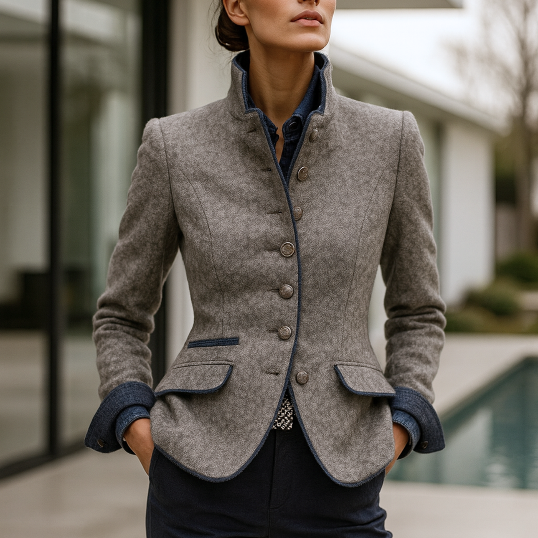 Valerie - Elegant High-Neck Cardigan CASA LARO WOMEN