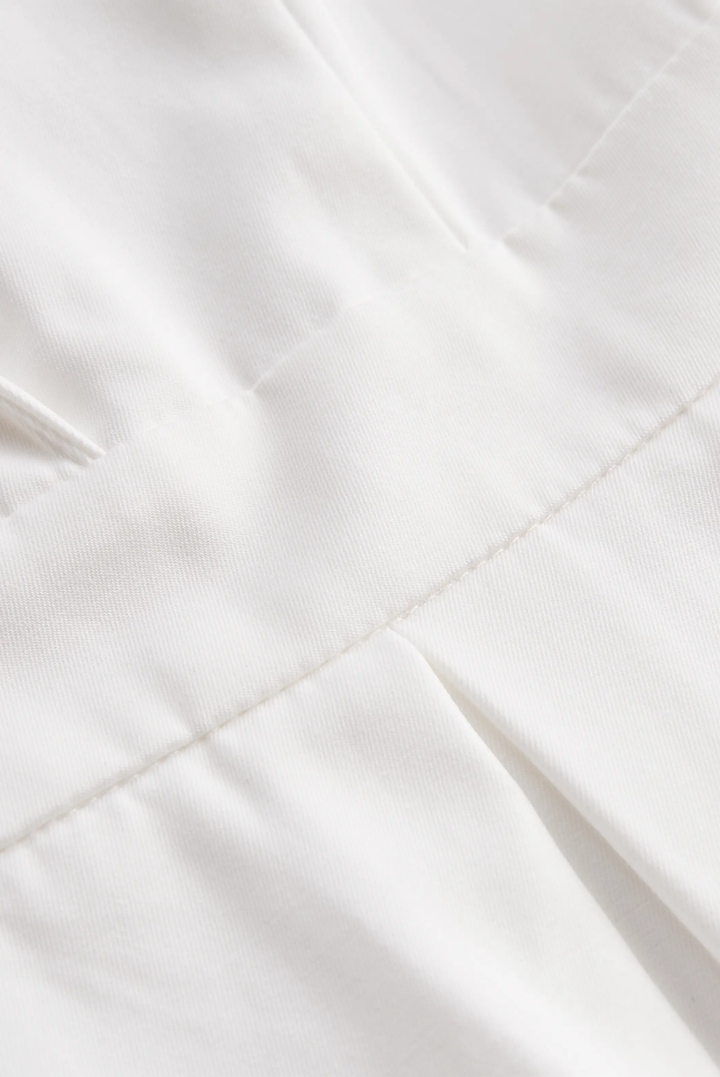 White Pleated Button-Front Shirt Dress - Mini Dress CASA LARO