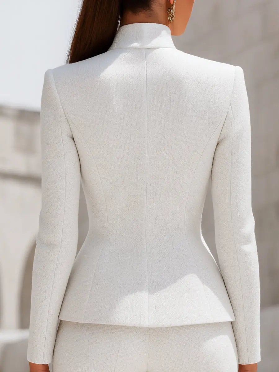 Women's Sculpted Stand-Collar With Gold Buttons - Tailored Blazer CASA LARO