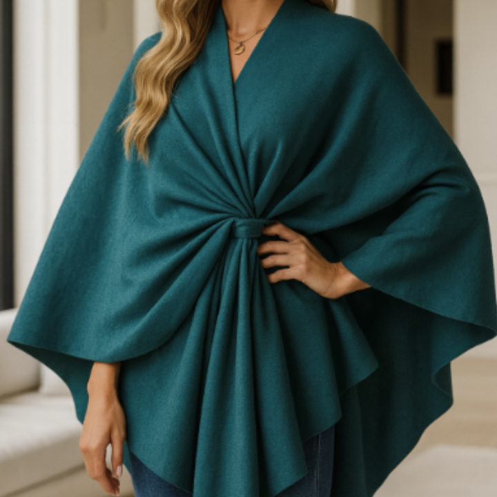 Yvonne - Draped Poncho CASA LARO WOMEN