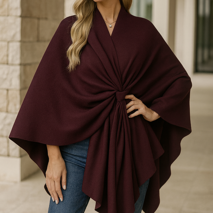 Yvonne - Draped Poncho CASA LARO WOMEN