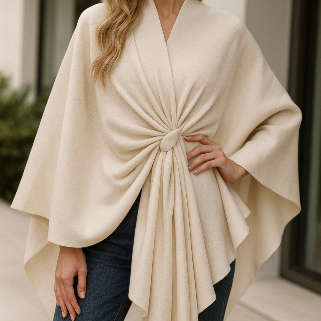 Yvonne - Draped Poncho CASA LARO WOMEN
