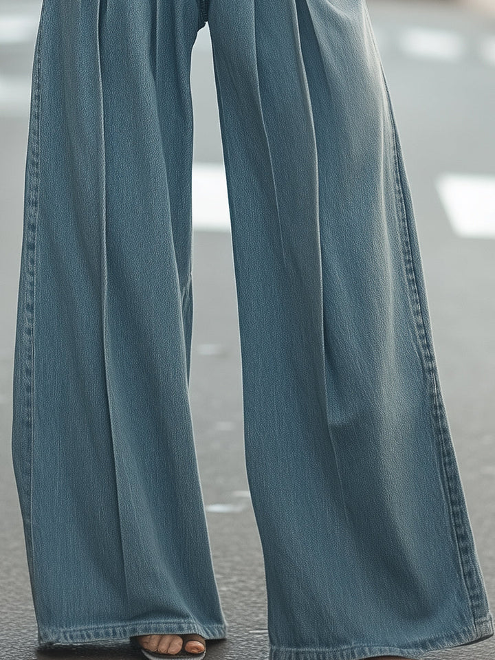 Vintage Wide-Leg Denim Trousers SN