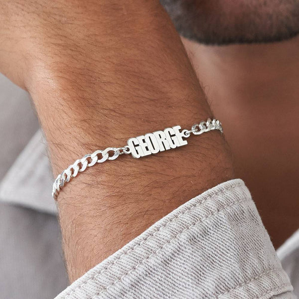 Custom Name Cuban Chain Bracelet for Men Shineofidamond